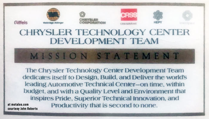 Chrysler CTC creation team mission statement