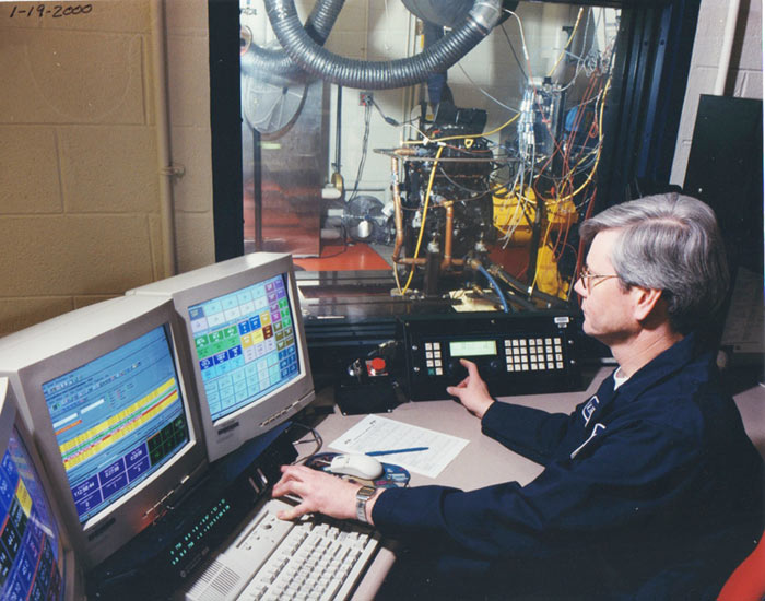 Marc testing an engine