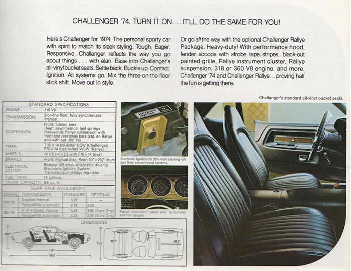 1974 Dodge Challenger brochure