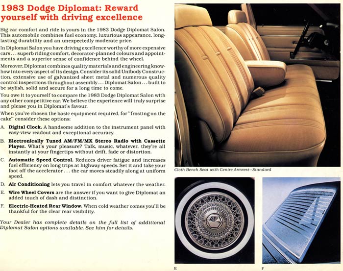 Reward yourself: 1983 Diplomat brochure