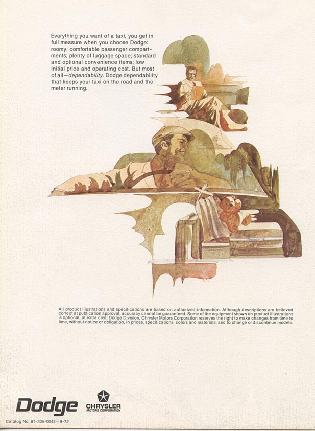 back cover - 1973 Dodge taxi brochure