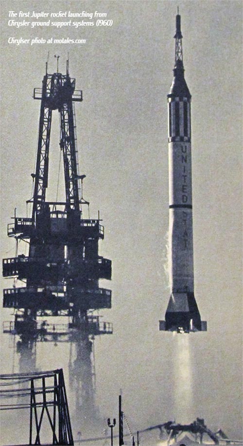 first Jupiter rocket with Chrysler ground support