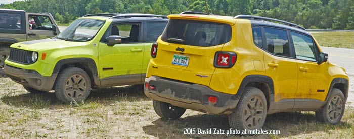 two Jeep Renegade crossovers