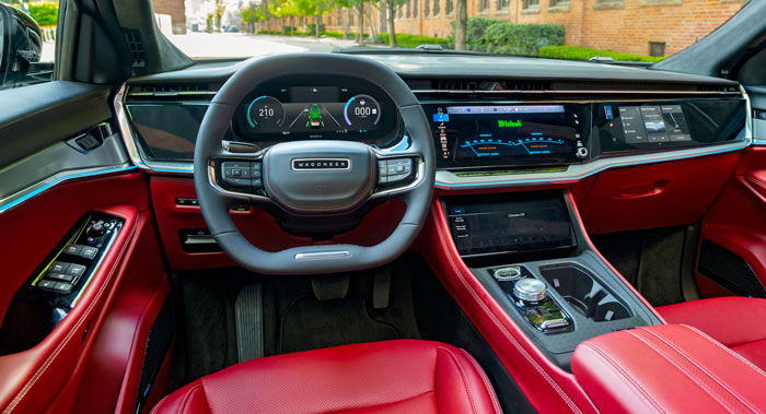 Radar Red interior with McIntosh stereo
