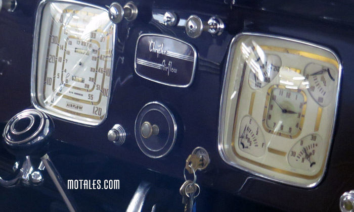 dashboard of Chrysler Airflow car