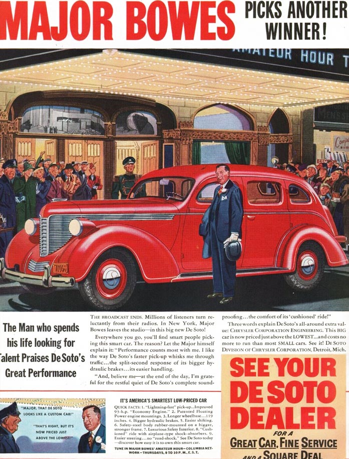 Major Bowes DeSoto ad