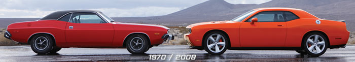 1970 and 2008 Dodge Challengers