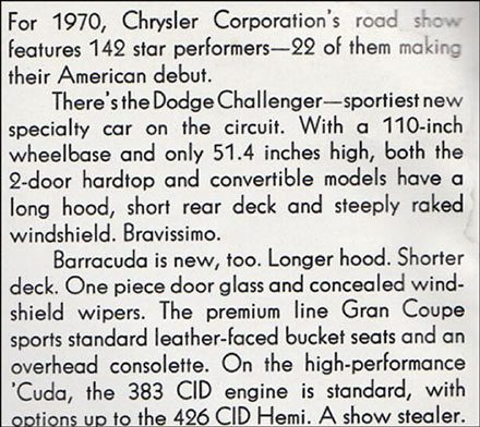 Barracuda and Challenger ad copy