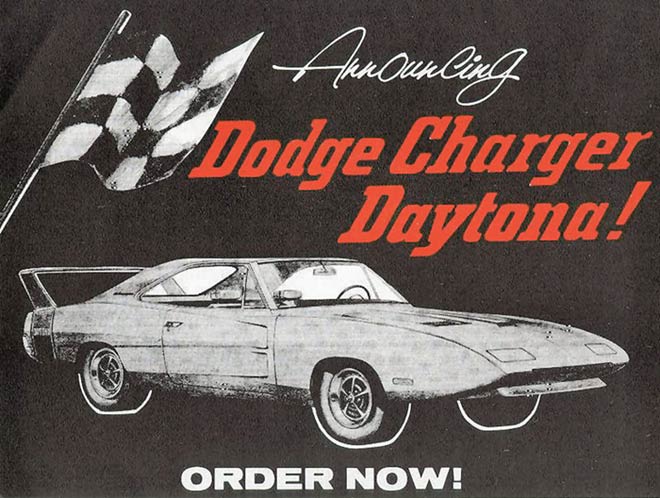 Announcing 1969 Dodge Charger Daytona!