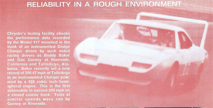 Instrumented Charger Daytona