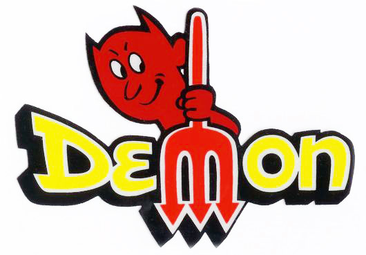 Dodge Demon logo for naming cars illustration