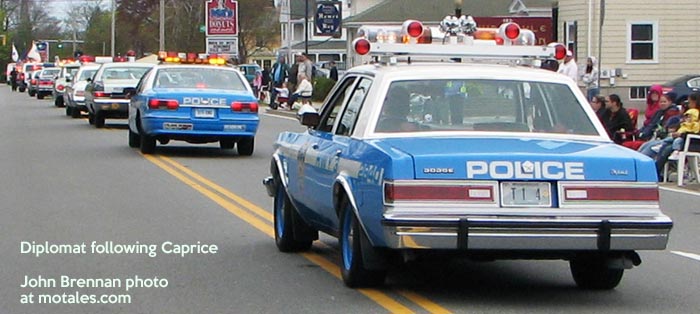 Dodge Diplomat police car with 1991 Chevy Caprice