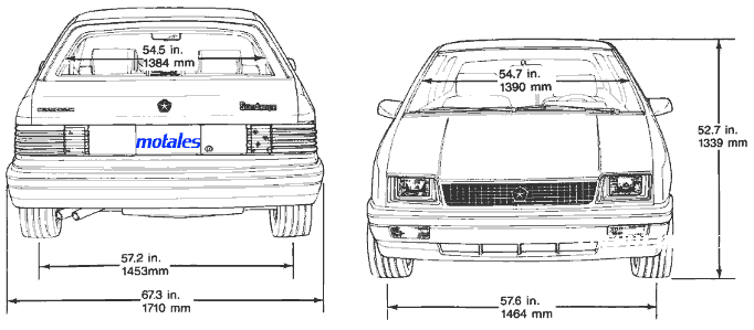 plymouth sundance dimensions