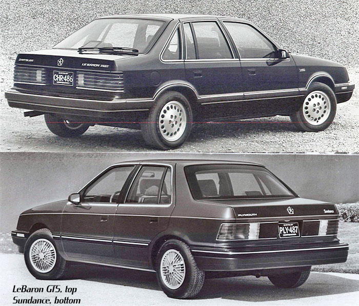 Chrysler LeBaron GTS vs Plymouth Sundance