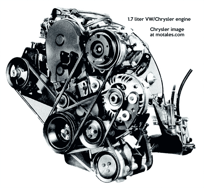1.7 liter VW Chrysler engine