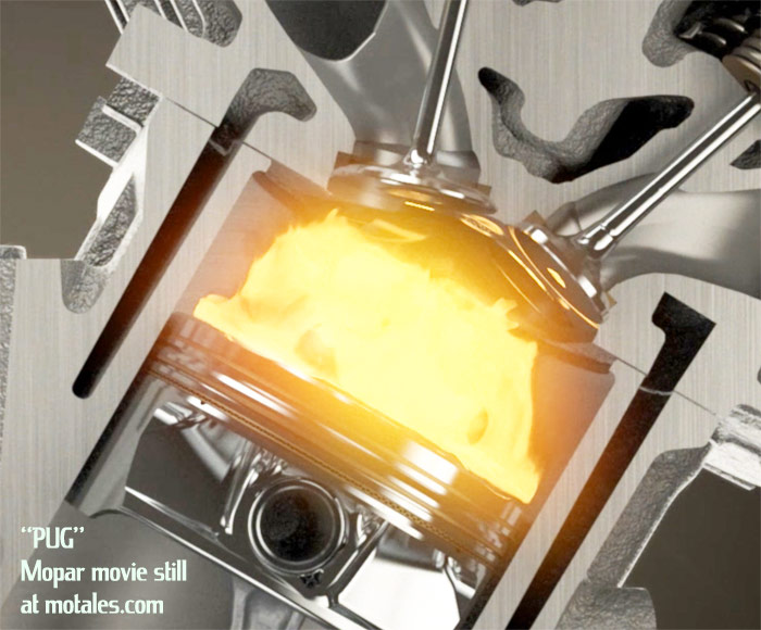 Pentastar V6 head during combustion