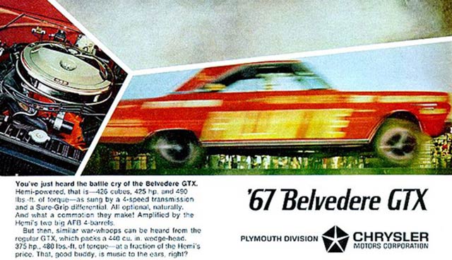 Belvedere GTX with Chrysler 426 Hemi V8