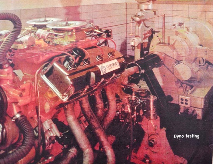 Dyno testing Chrysler 426 Hemi