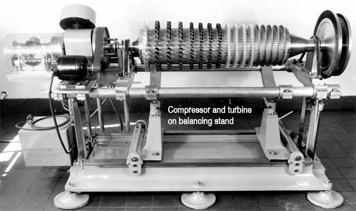 jet engine compressor and turbine