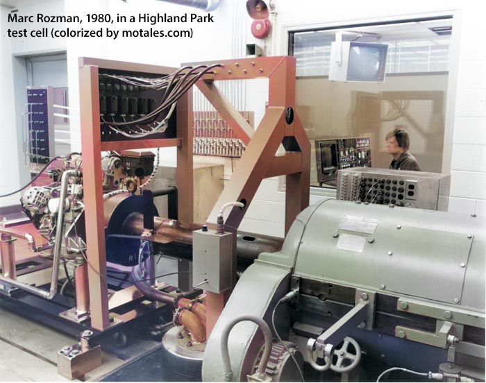 1980 dyno test cell in Highland Park (Chrysler headquarters)