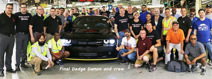 final Dodge Demon with Ontario assembly plant workers
