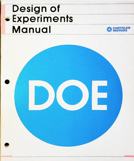 Design of Experiments Manual from Chrysler Corporation