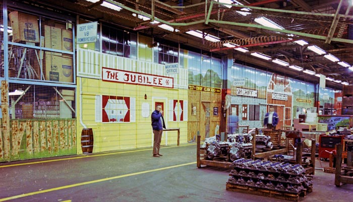 Western town painted on Chrysler Windsor 