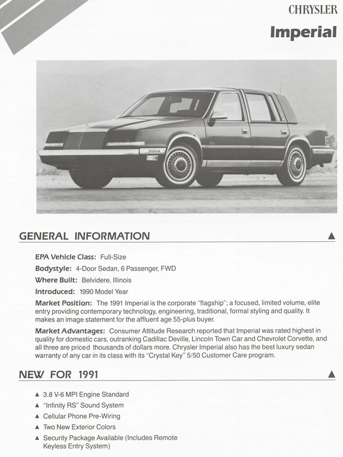 1991 Imperial press release