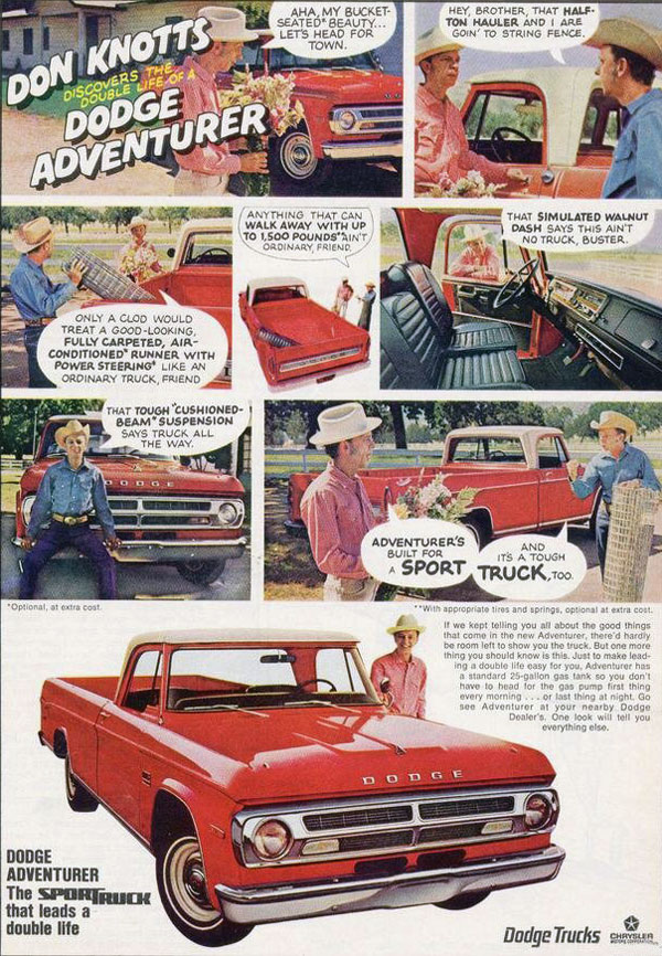 1971 Dodge D100 Sweptline truck ad