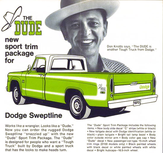 Don Knotts advertising 1971 Dodge Dude