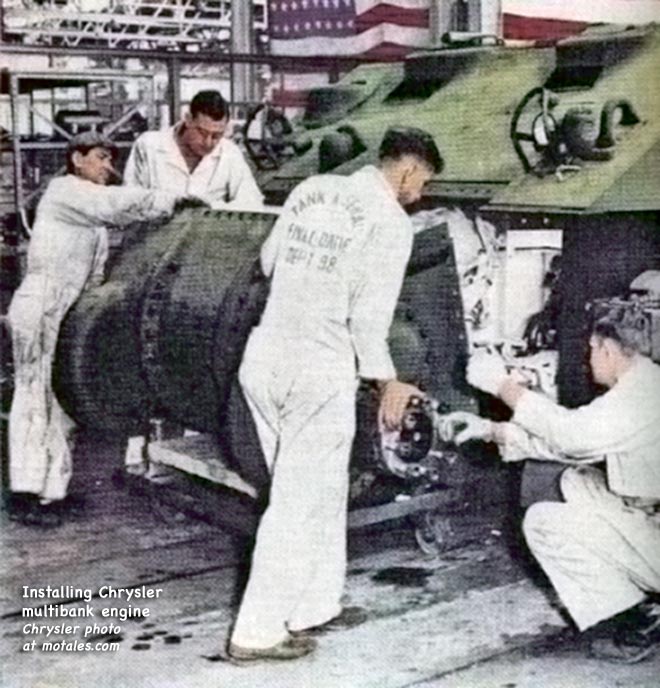 Assembling M4A4 Sherman tank